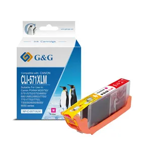G&G kompatibel Ink mit CLI571M XL, magenta, 10,8ml, ml NP-C-0CL571XLM, high capacity, Canon PIXMA MG5750, MG5751, MG5752, MG5753,